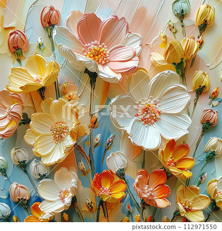 3d flowers background oil painting 112971550