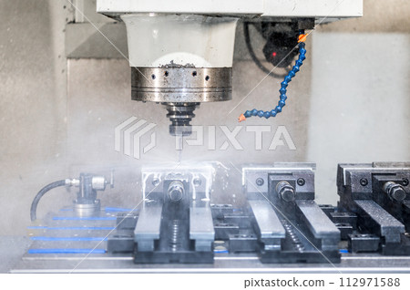 Process working of CNC turning, cutting, milling metal. Industrial machinery Process working of CNC turning, cutting, milling metal. Industrial machinery 112971588