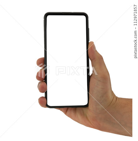 Hand Holding Smartphone with Blank Screen. Hand Holding Smartphone with Blank Screen. 112971857