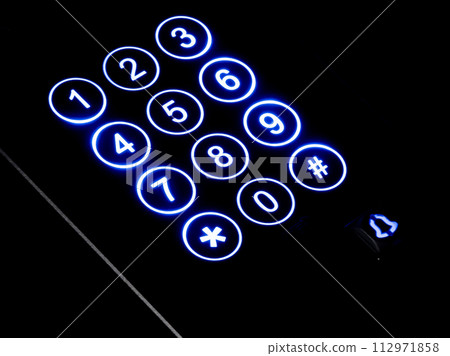 Abstract Dial Pad Glow, View of a Touch Keypad. Abstract Dial Pad Glow, View of a Touch Keypad. 112971858