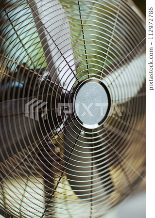 Closeup on metal fan 112972786