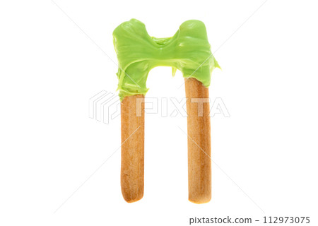 biscuit sticks with cream isolated biscuit sticks with cream isolated 112973075