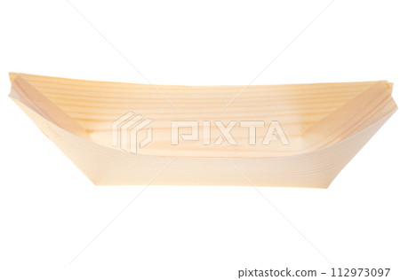 wooden basket for berries isolated 112973097