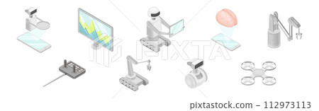 Isometric Artificial Intelligence and Robot Technology Vector Set Isometric Artificial Intelligence and Robot Technology Vector Set 112973113