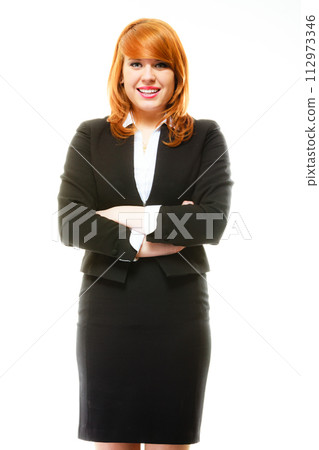 Redhaired business woman portrait Redhaired business woman portrait 112973346