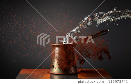 Black coffee making. 112973741