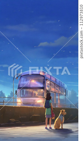 女孩和狗AI圖像 112973810