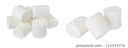 Marshmallow isolated on white background with full depth of field 112974778