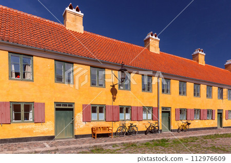 Empty street in district Nyboder, Copenhagen, Denmark 112976609