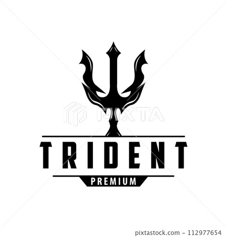 Neptune Poseidon Trident Logo, Spear Simple Vintage Template Design Neptune Poseidon Trident Logo, Spear Simple Vintage Template Design 112977654