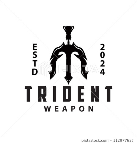 Neptune Poseidon Trident Logo, Spear Simple Vintage Template Design Neptune Poseidon Trident Logo, Spear Simple Vintage Template Design 112977655