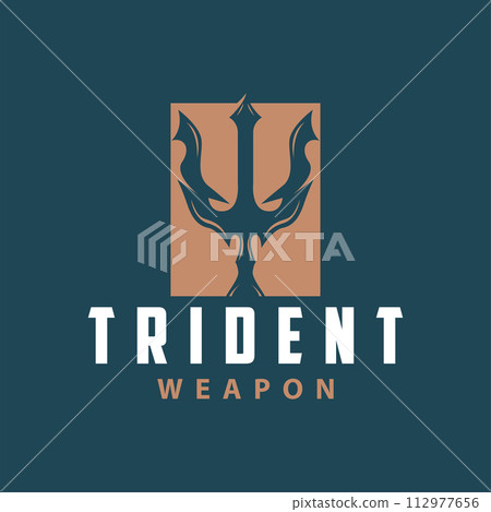 Neptune Poseidon Trident Logo, Spear Simple Vintage Template Design Neptune Poseidon Trident Logo, Spear Simple Vintage Template Design 112977656