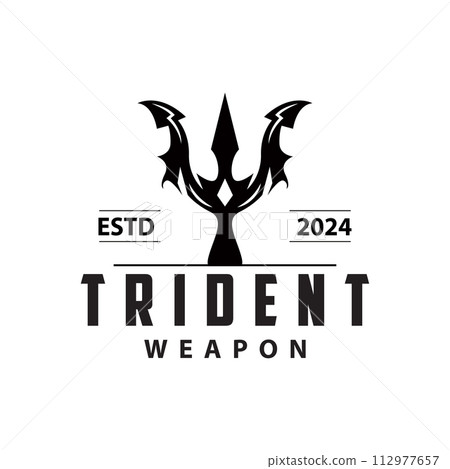 Neptune Poseidon Trident Logo, Spear Simple Vintage Template Design Neptune Poseidon Trident Logo, Spear Simple Vintage Template Design 112977657