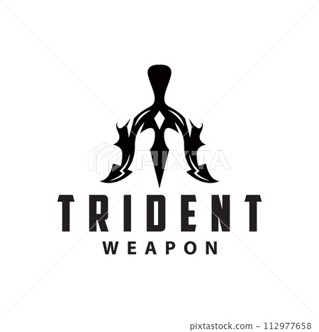 Neptune Poseidon Trident Logo, Spear Simple Vintage Template Design Neptune Poseidon Trident Logo, Spear Simple Vintage Template Design 112977658