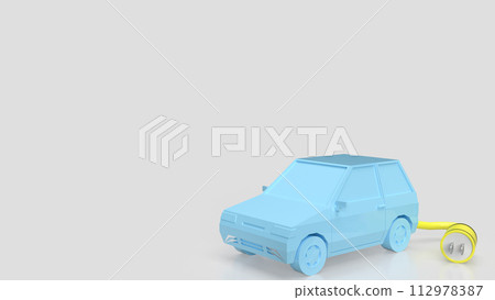 The car and electric plug for technology concept 3d render. 112978387