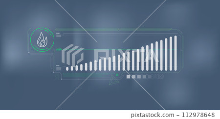 Infographics of increase in natural gas consumption. 112978648
