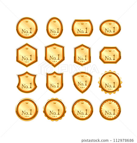 橙色和金色獎項權威排名徽章圖標 112978686