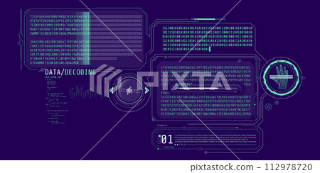 HUD interface design for decoding satellite signals. HUD interface design for decoding satellite signals. 112978720