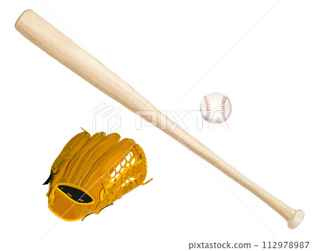 Baseball tool set (wooden bat) 112978987