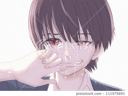 男孩流著淚 112979891
