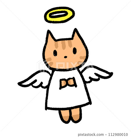 Illustration of a cat going to heaven Illustration of a cat going to heaven 112980010