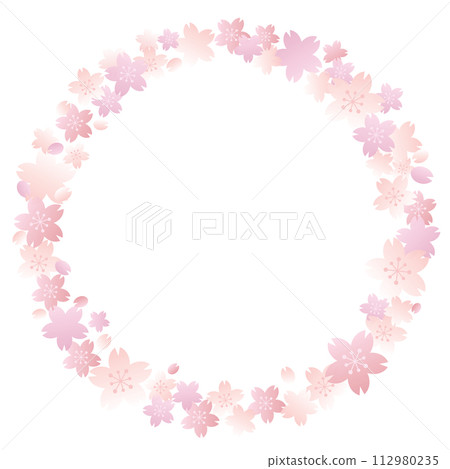 Cherry blossom frame circle Cherry blossom frame circle 112980235