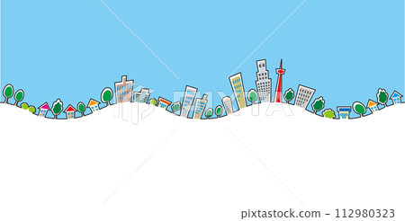 城市景觀的流行插畫 112980323