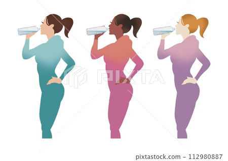 Drinking water hydration woman plastic bottle Drinking water hydration woman plastic bottle 112980887