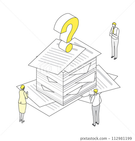 擔心大量業務問題的人們 擔心大量業務問題的人們 112981199