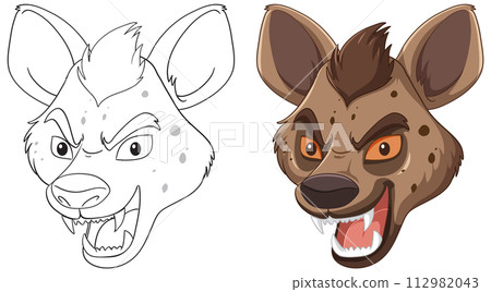 Hyena Illustration Before and After Hyena Illustration Before and After 112982043