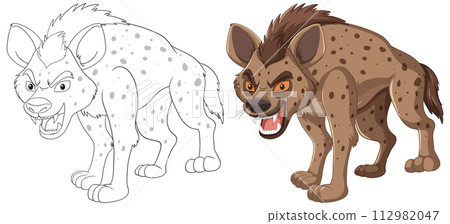 Hyena Illustration: From Sketch to Color 112982047