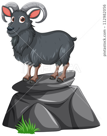 Majestic Goat on a Rocky Outcrop Majestic Goat on a Rocky Outcrop 112982056