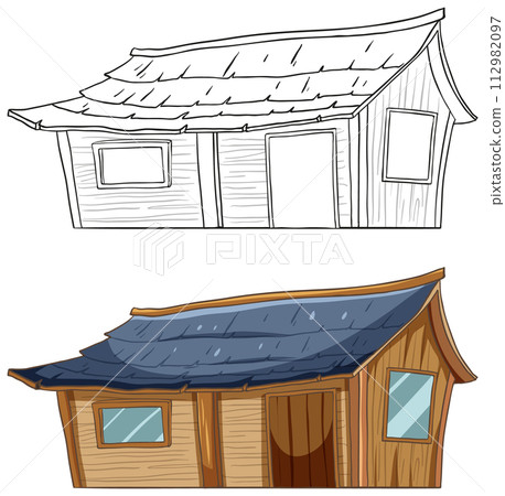 From Sketch to Reality: House Illustration 112982097