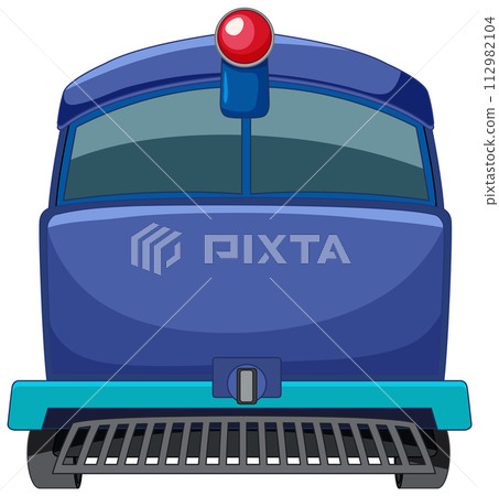 Colorful Cartoon Train Front View 112982104