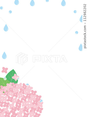 Hydrangea and rain frame_pink_vertical 112982202