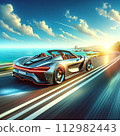 開車行駛在海岸公路上 112982443