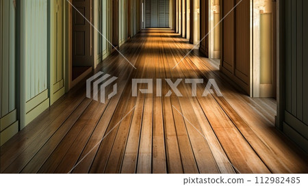 Sunlit board hallway_1 112982485