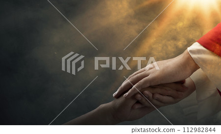 Jesus Christ's giving a helping hand 112982844