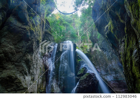 A spectacular view of Uryu Falls looking up from the cave A spectacular view of Uryu Falls looking up from the cave 112983046