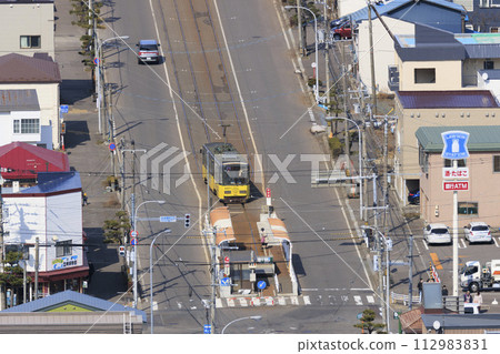 【標誌等修飾完成】函館市營電車2號線八地頭站發車(黃色列車) 【標誌等修飾完成】函館市營電車2號線八地頭站發車(黃色列車) 112983831