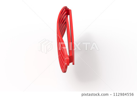 Red shutter shades in a standing position 112984556