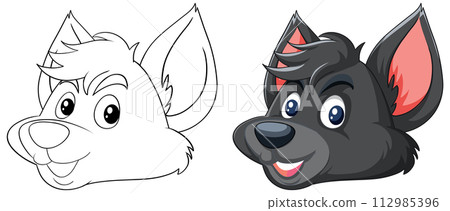 Friendly Cartoon Dogs Vector Illustration 112985396