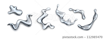 3d liquid chrome shape, abstract y2k metal object 3d liquid chrome shape, abstract y2k metal object 112985470