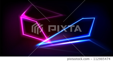Abstract neon light arrow line background vector Abstract neon light arrow line background vector 112985474
