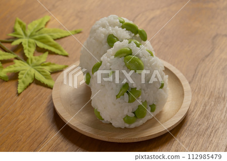 Edamame rice rice ball Edamame rice rice ball 112985479
