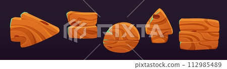 Wooden signboard for game ui design. Wooden signboard for game ui design. 112985489