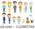 People of various ages and pets 112985798