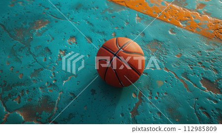 basketball ball on the floor 112985809