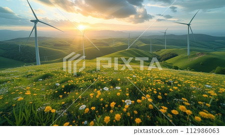 wind power green beautiful landscape 112986063