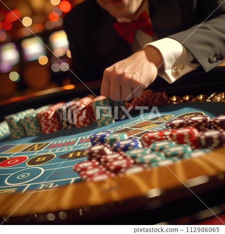 gambling roulette casino closeup 112986065